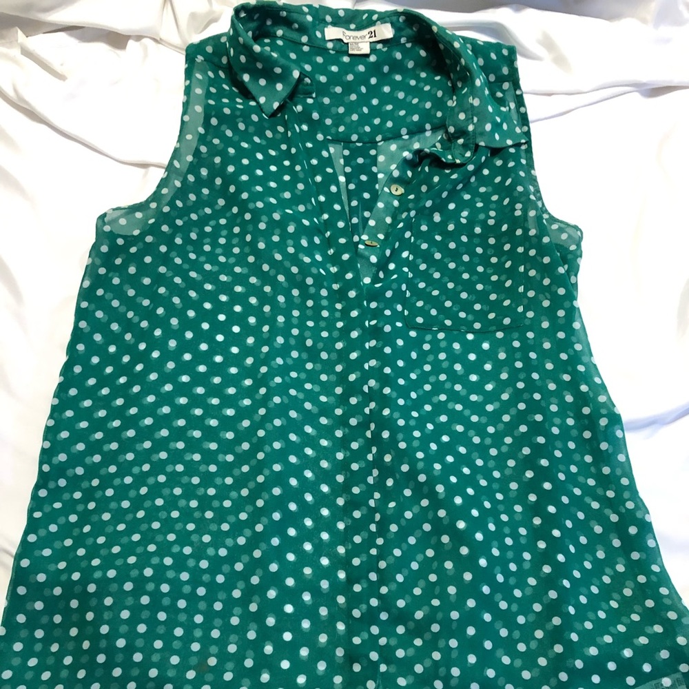 Forever 22 sheer button down tunic